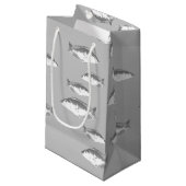 Monochrome grijze vis klein cadeauzakje (Voorkant Gekanteld)