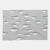 Monochrome grijze vis theedoek (Horizontaal)