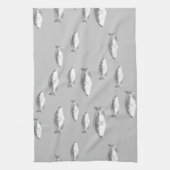 Monochrome grijze vis theedoek (Verticaal)
