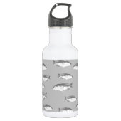 Monochrome grijze vis waterfles (Voorkant)