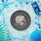 Monochrome grillige herfstpompoen Thanksgiving Papieren Bordje (Feest)