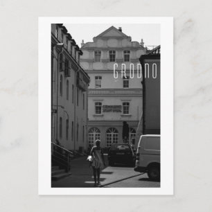 Monochrome Grodno Wit-Russische architectuur Briefkaart