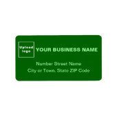 Monochrome groene adreslabel voor bedrijven etiket (Voorkant)