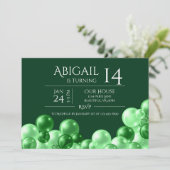 Monochrome groene ballonArch Modern Birthday Kaart (Staand voorkant)
