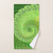 Monochrome groene wervelfractal bad handdoek (Handdoek)