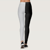 Monochrome Half Black Half Dark Grey Halloween Leggings (Achterkant)