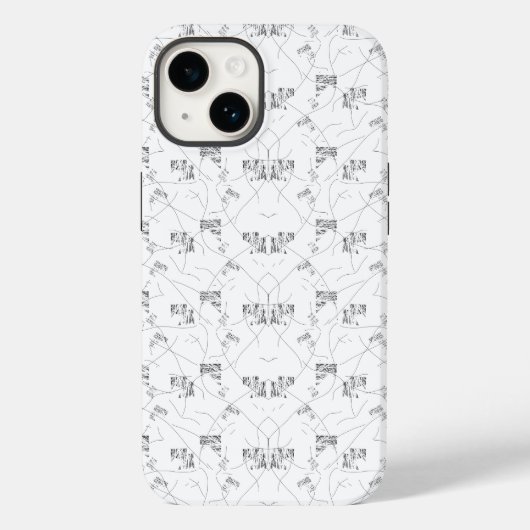 Monochrome handgetekende bloemmotieven Case-Mate iPhone case (Achterkant)