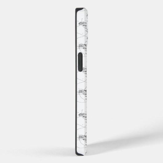 Monochrome handgetekende bloemmotieven Case-Mate iPhone case (Achterkant / Rechts)