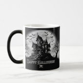 Monochrome Haunted House Mug Magische Mok (Links)