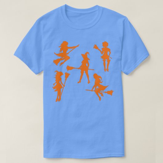 Monochrome heks Silhouettes Halloween Trick of Tr T-shirt (Design voorkant)