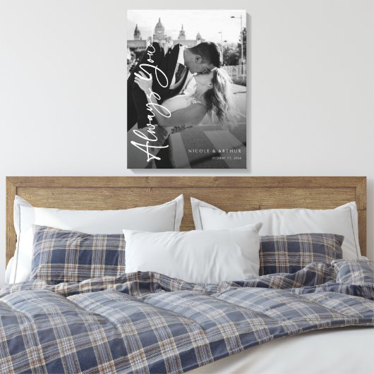 Monochrome herinneringen | 'Always You' Custom Art Canvas Afdruk (Insitu (Slaapkamer))