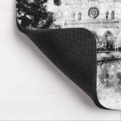 Monochrome illustratie van de Notre-Dame kathedraa Muismat (Hoek)