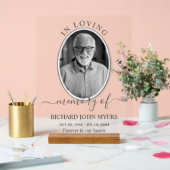 Monochrome in liefdevolle herinnering begrafenisfo acryl bord (Huwelijk)