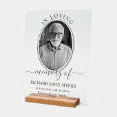 Monochrome in liefdevolle herinnering begrafenisfo acryl bord (Hoek)