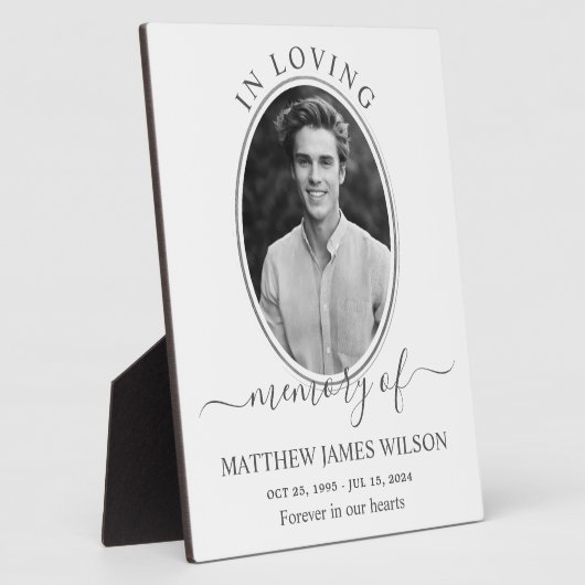 Monochrome in liefdevolle herinnering begrafenisfo fotoplaat (Zijkant)