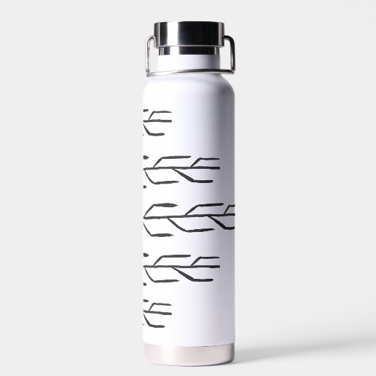 Monochrome Ink Branch Water Bottle Waterfles (Achterkant)