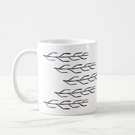 Monochrome inkt vertakking waterfles koffiemok (Links)