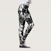 Monochrome Japanse Floral Leggings (Rechts)