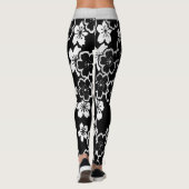 Monochrome Japanse Floral Leggings (Achterkant)