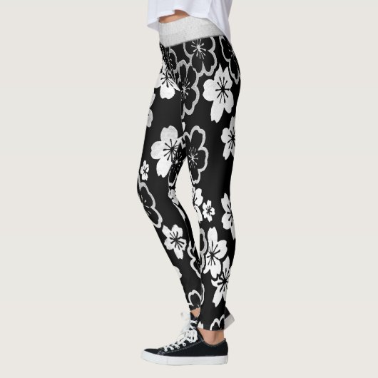 Monochrome Japanse Floral Leggings (Links)