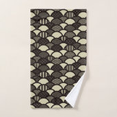 Monochrome Japanse geometrische golven Bad Handdoek (Handdoek)
