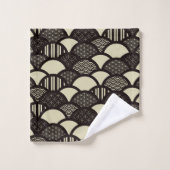 Monochrome Japanse geometrische golven Bad Handdoek (Wasdoekje)