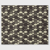 Monochrome Japanse geometrische golven Cadeaupapier (Vlak)