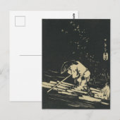 Monochrome Japanse Ukiyo-e Briefkaart (Voorkant / Achterkant)