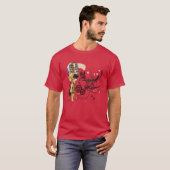 Monochrome jazz: minimalistische schets achtergron t-shirt (Voorkant volledig)