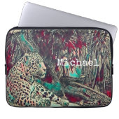 Monochrome Junglekat Laptop Sleeve (Voorkant)