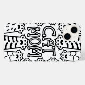 Monochrome kattenmoeder Case-Mate iPhone case (Achterkant (horizontaal))