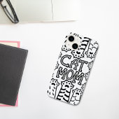 Monochrome kattenmoeder iPhone hoesje