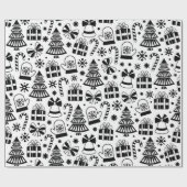 Monochrome kerst cadeaupapier (Vlak)