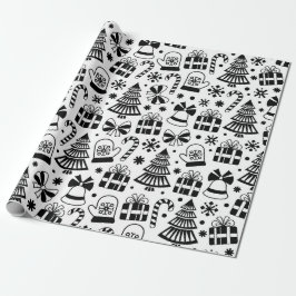 Monochrome kerst cadeaupapier