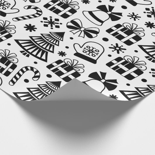 Monochrome kerst cadeaupapier (Hoek)