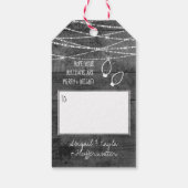 Monochrome kerstlampjes Rustic 2-zijdig foto Cadeaulabel (Achterkant)