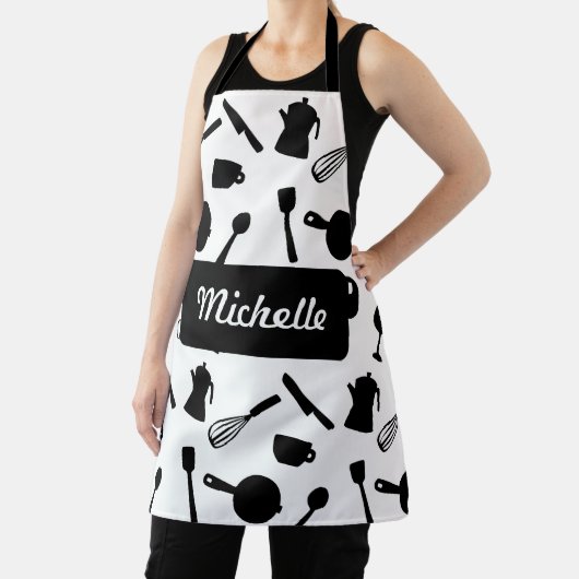 Monochrome keukengerei elegant design schort (Insitu)