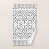 Monochrome Kilim: Marokkaanse tribale textuurkunst Bad Handdoek (Handdoek)