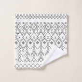Monochrome Kilim: Marokkaanse tribale textuurkunst Bad Handdoek (Wasdoekje)