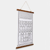 Monochrome Kilim: Marokkaanse tribale textuurkunst Hangend Wandkleed (Gebogen)