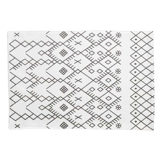 Monochrome Kilim: Marokkaanse tribale textuurkunst Kussensloop (Voorkant)