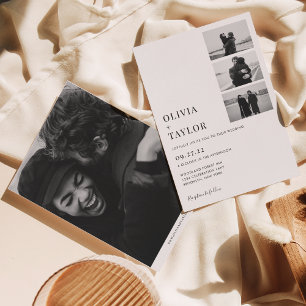 Monochrome klassieke fotocollage bruiloft kaart