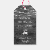 Monochrome kleur Pop rustieke foto 2-zijdige rendi Cadeaulabel (Achterkant)