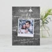 Monochrome kleurenPop Foto Chrismukkah Kaart (Staand voorkant)