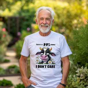Monochrome Koe met zonovergoten madeliefjes T-shirt