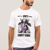 Monochrome Koe met zonovergoten madeliefjes T-shirt (Voorkant)