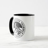 Monochrome koffie Mok voor wandelaars (Voorkant links)