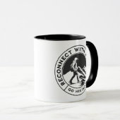 Monochrome koffie Mok voor wandelaars (Voorkant rechts)