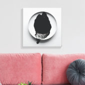 Monochrome koffiedik textuur abstracte kunst 10 canvas afdruk (Insitu (Woonkamer))