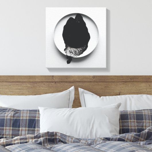 Monochrome koffiedik textuur abstracte kunst 10 canvas afdruk (Insitu (Slaapkamer))